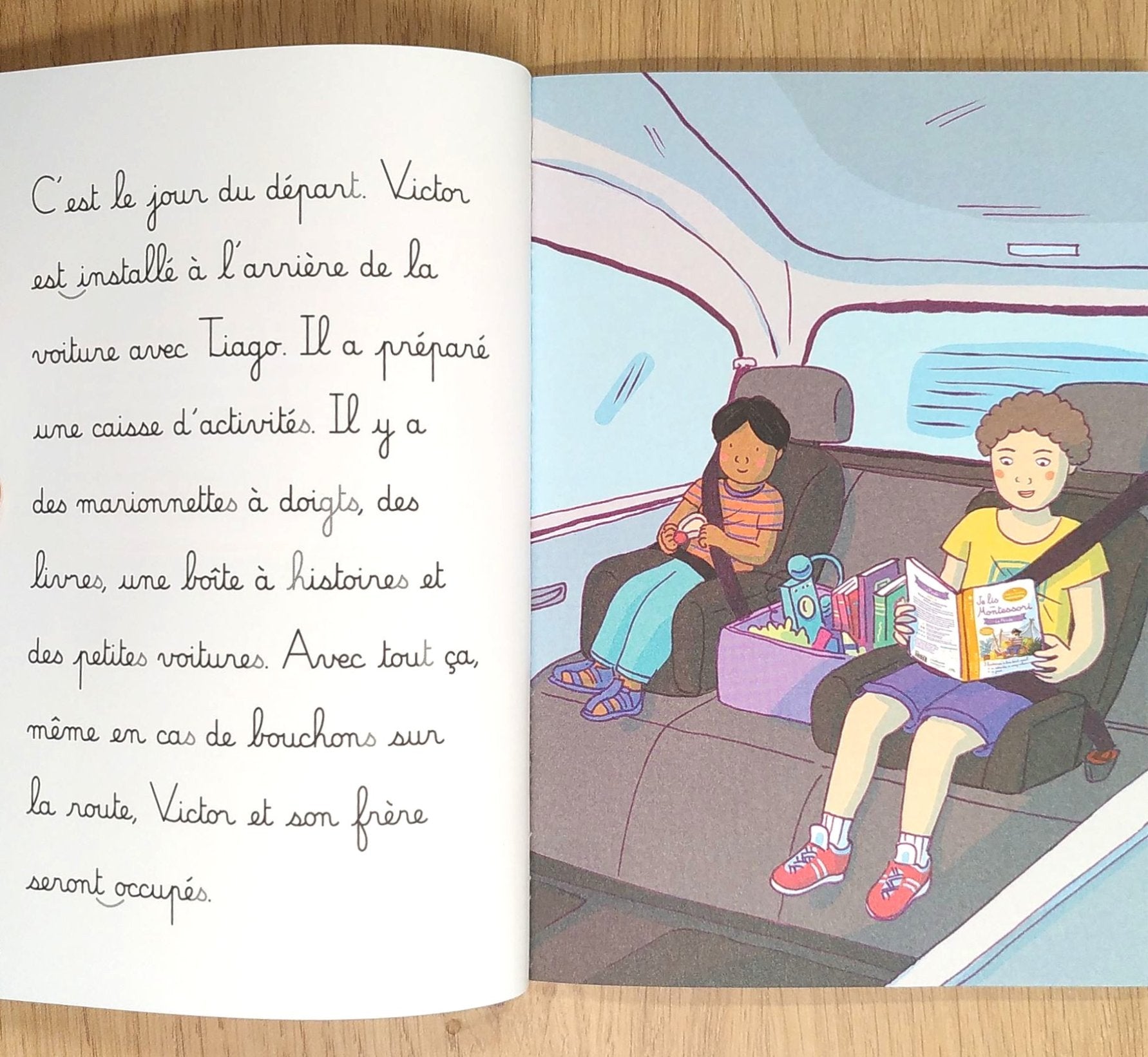 La Mer - Je lis avec Montessori - Lettres en lié (cursive) - N4 Montessori & Steiner La family shop
