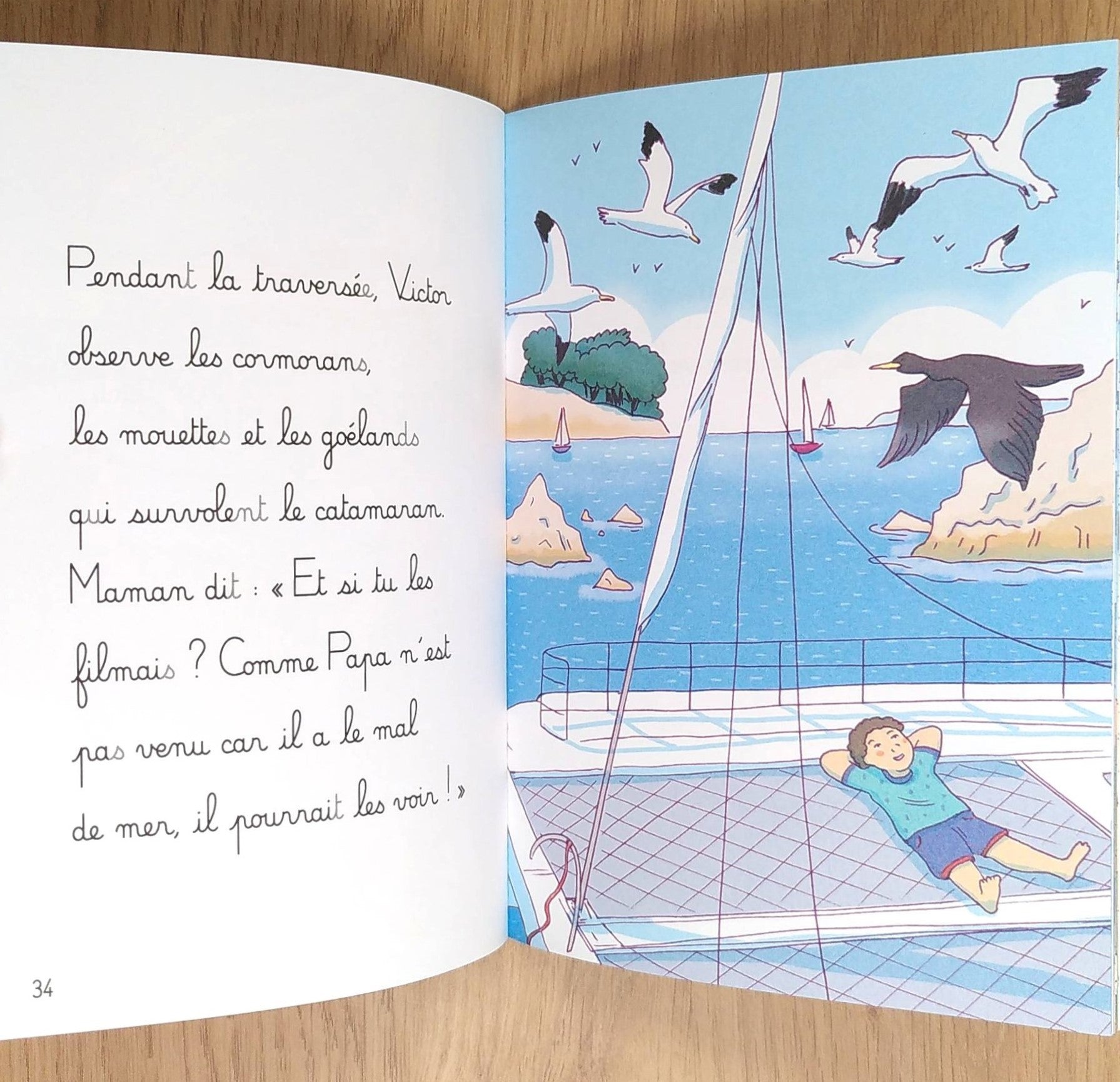 La Mer - Je lis avec Montessori - Lettres en lié (cursive) - N4 Montessori & Steiner La family shop