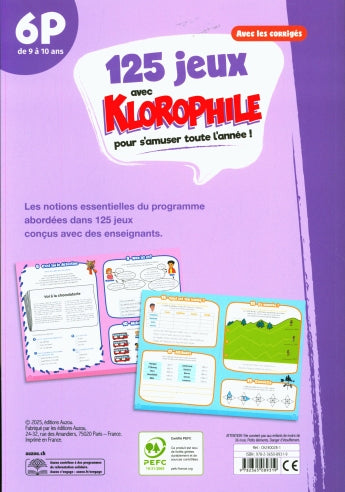 125 jeux avec Klorophile - 6P - 9 à 10 ans. Cahiers de jeux OLF