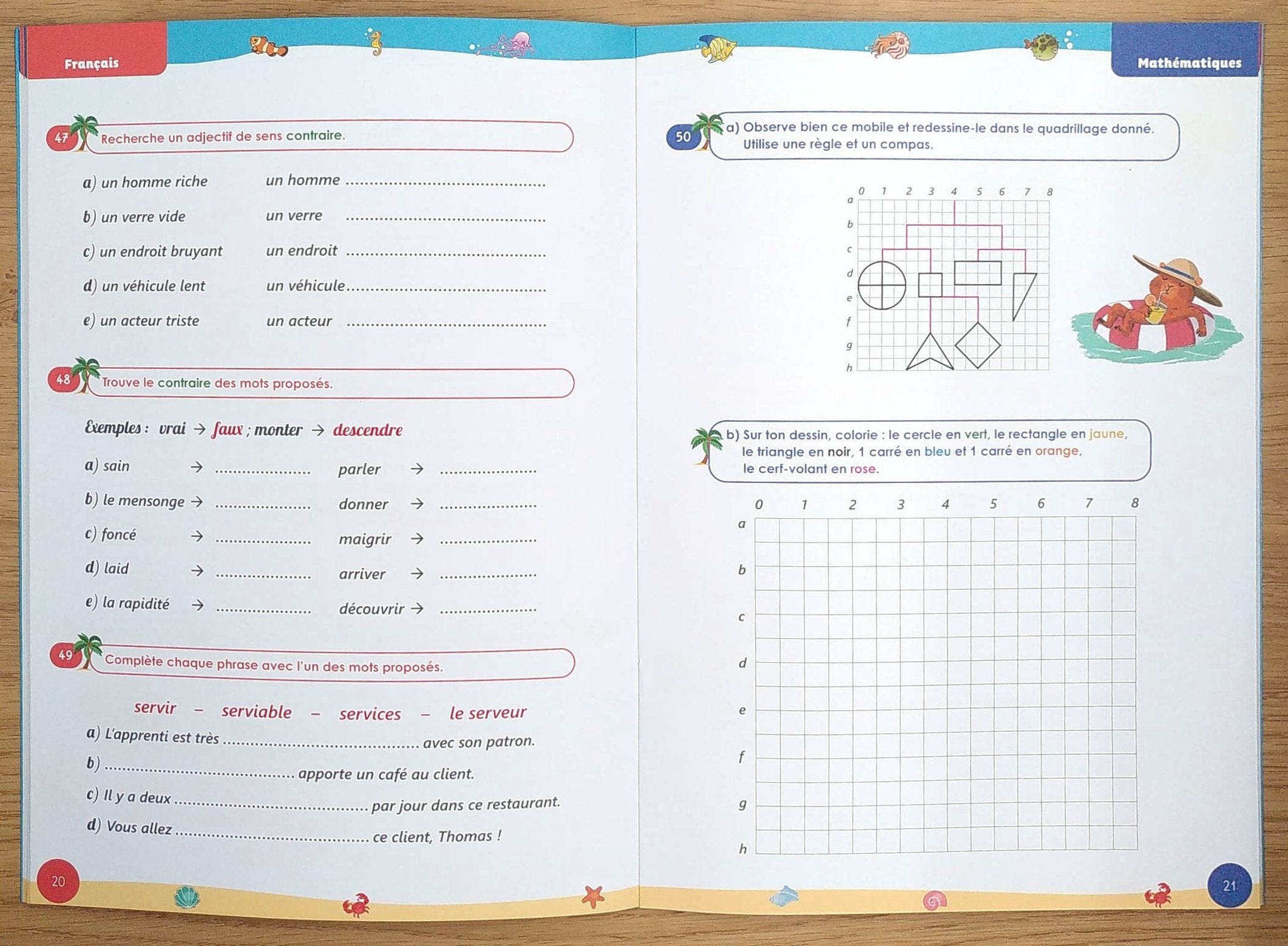 5ème HarmoS vers la 6ème - Cahier de vacances - Maths, français, allemand Cahiers de vacances OLF
