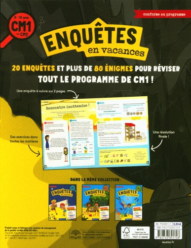 Enquêtes en vacances : 80 énigmes pour réviser - 9-10 ans Cahiers de jeux OLF