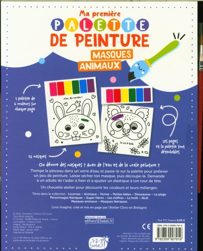 Ma première palette de peinture - Masques animaux Livres OLF