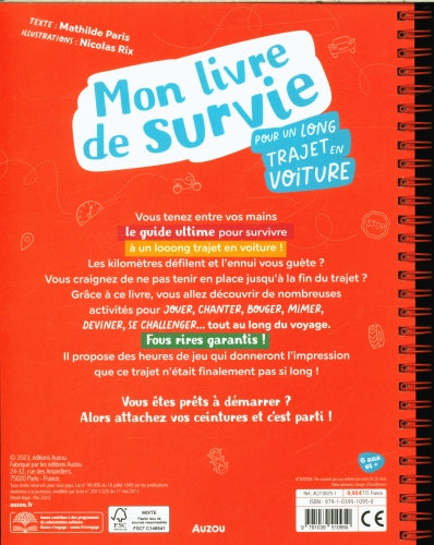 Mon Livre De Survie Pour Un Long Trajet En Voiture. Cahiers de jeux OLF