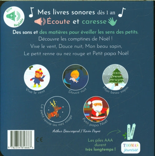 Mes premières comptines de Noël à toucher  - Livre à écouter Livres La family shop