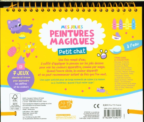 Mes jolies peintures magiques - Petit chat Livres OLF