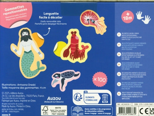 Ma pochette de 100 gommettes - Animaux de la mer Cahiers de jeux OLF