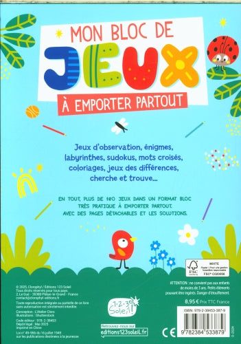 Mon bloc de jeux à emporter partout Livres OLF