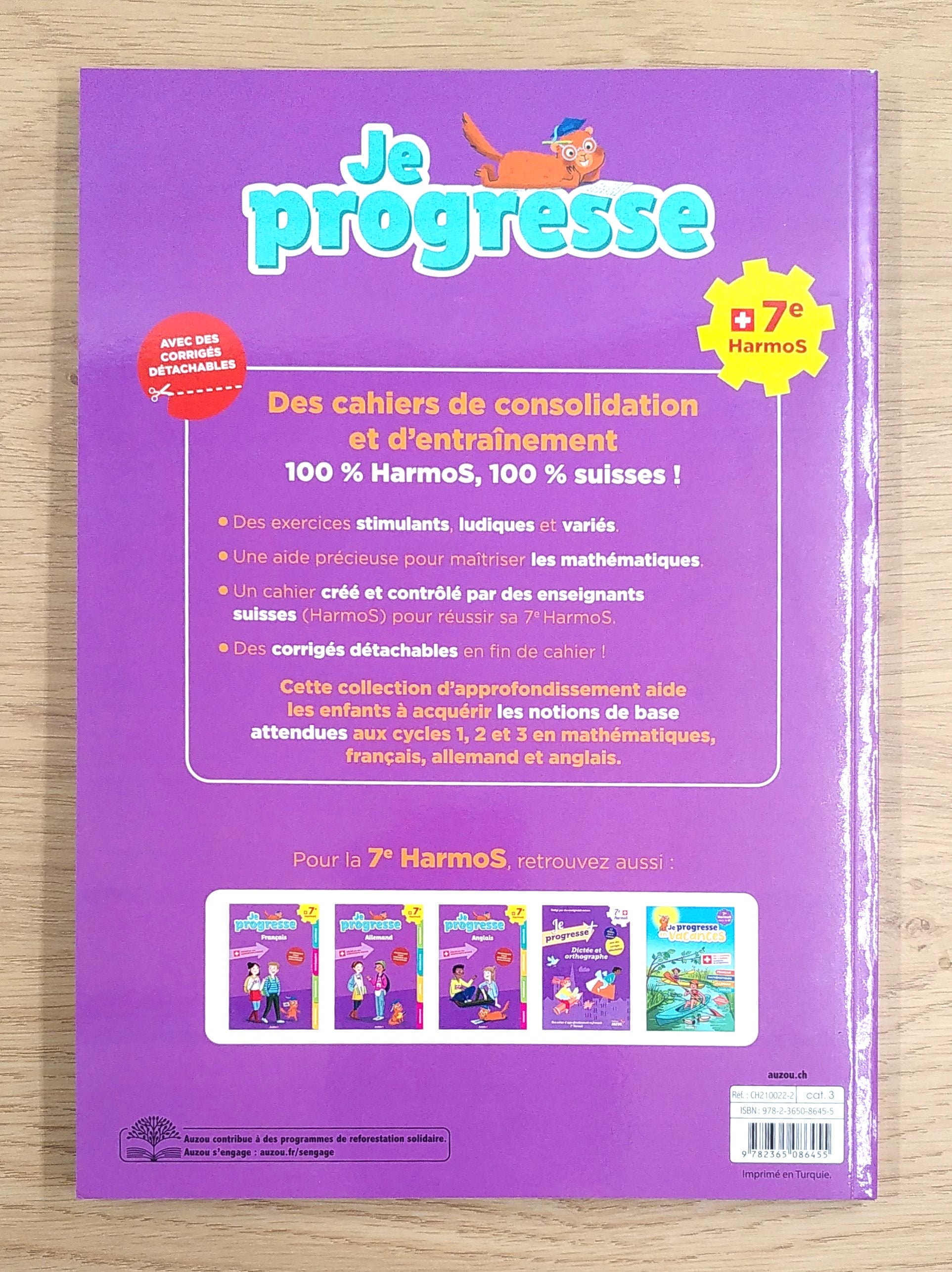 7P HarmoS - Je progresse en maths - 7ème harmos Appuis scolaires La family shop