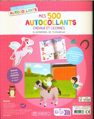 500 autocollants : Cheveaux et licornes Jeux & loisirs créatifs OLF