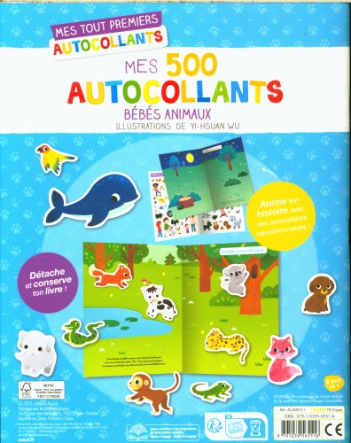 500 autocollants : Bébé animaux Jeux & loisirs créatifs OLF