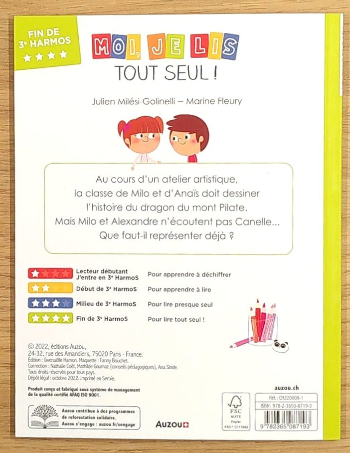 Moi, je lis tout seul en 3ème HarmoS: le dragon du mont Pilate Livres La family shop