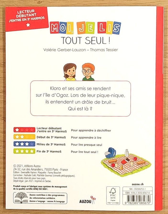 Moi je lis tout seul en début 3ème - Klorophile N1 : l'île d'Ogoz Livres La family shop