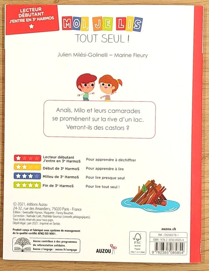 Moi je lis tout seul en début 3ème HarmoS: Sur la piste du castor Livres La family shop
