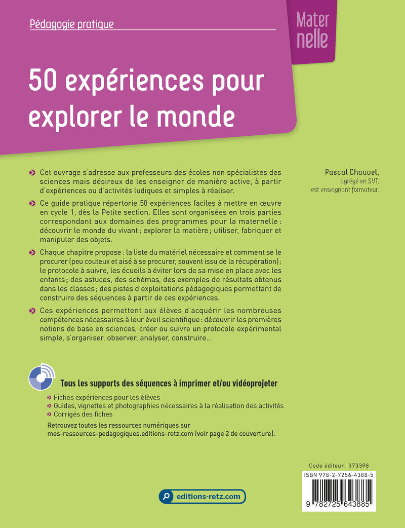 50 expériences pour explorer le monde en maternelle (+ ressources numériques) Livres OLF (Interforum)