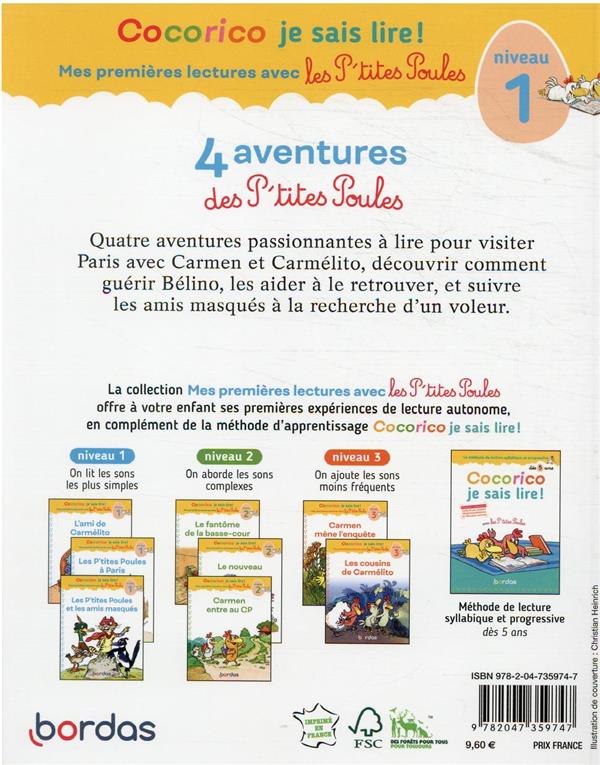 4 aventures des P'tites Poules - premières lectures Appuis scolaires OLF (Interforum)