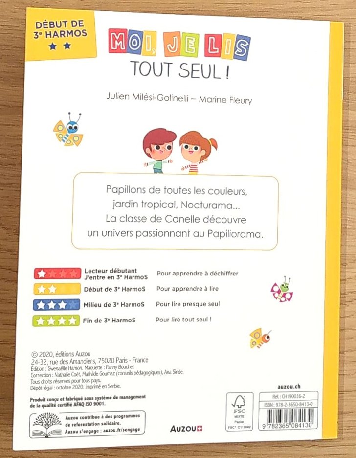 Moi je lis tout seul en début de 3ème HarmoS: La découverte du Papiliorama Livres La family shop