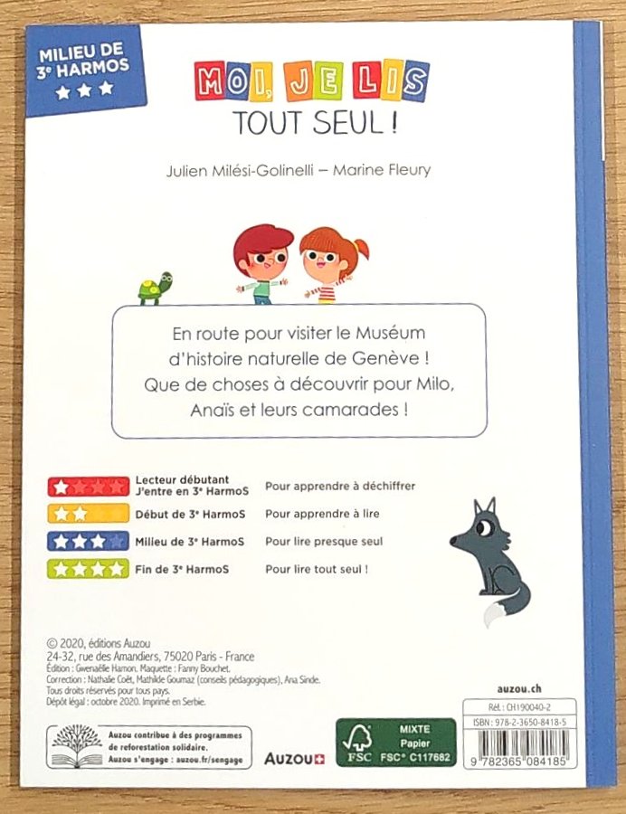 Moi je lis tout seul en milieu 3ème HarmoS: Le Muséum d'Histoire naturelle de Genève Livres La family shop