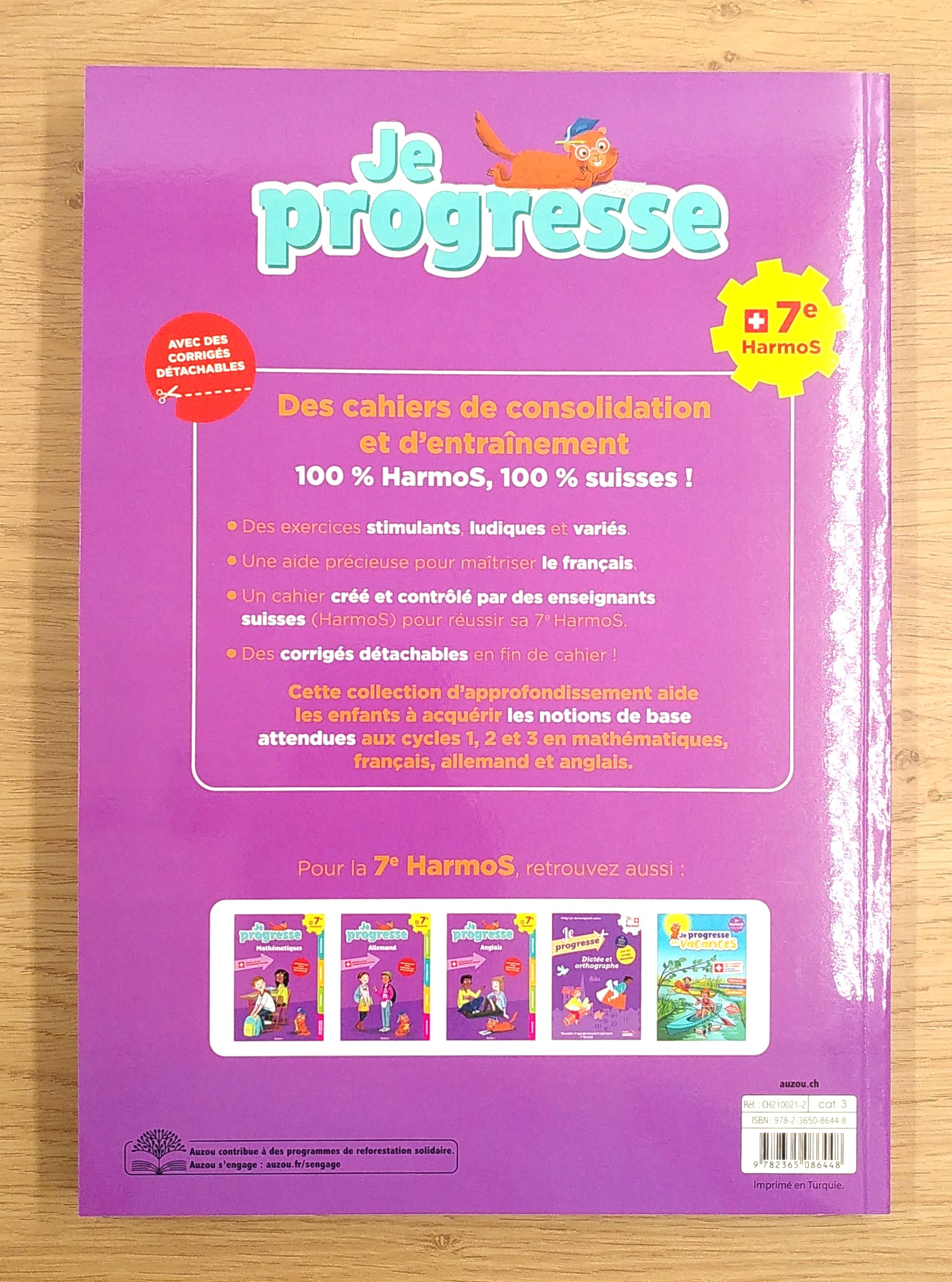 7e HarmoS - 7P - Je progresse en français Appuis scolaires La family shop