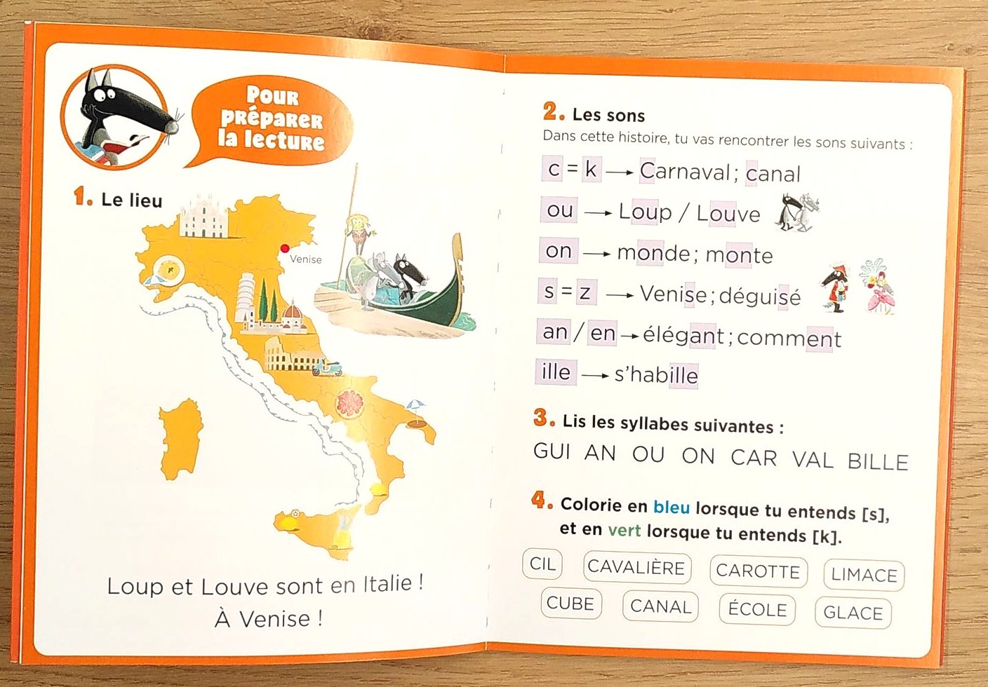 Loup en 3ème harmos N1: bal masqué à Venise Livres La family shop