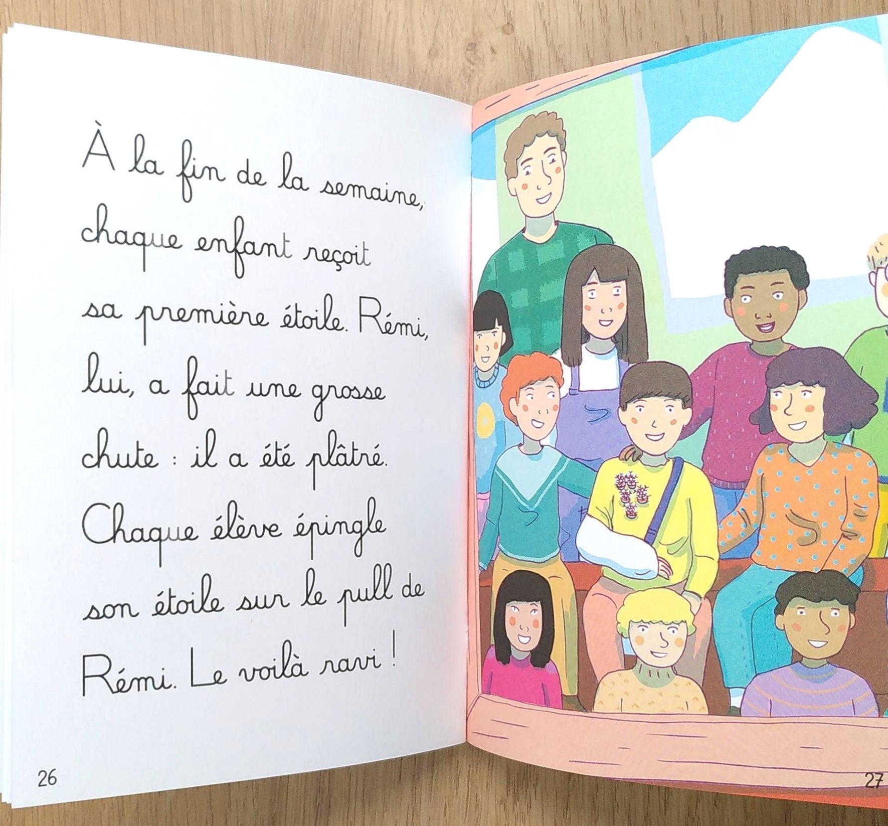 L'école de ski - Mes premières lectures Montessori - Lettres en lié (cursive) - N3 Montessori & Steiner La family shop