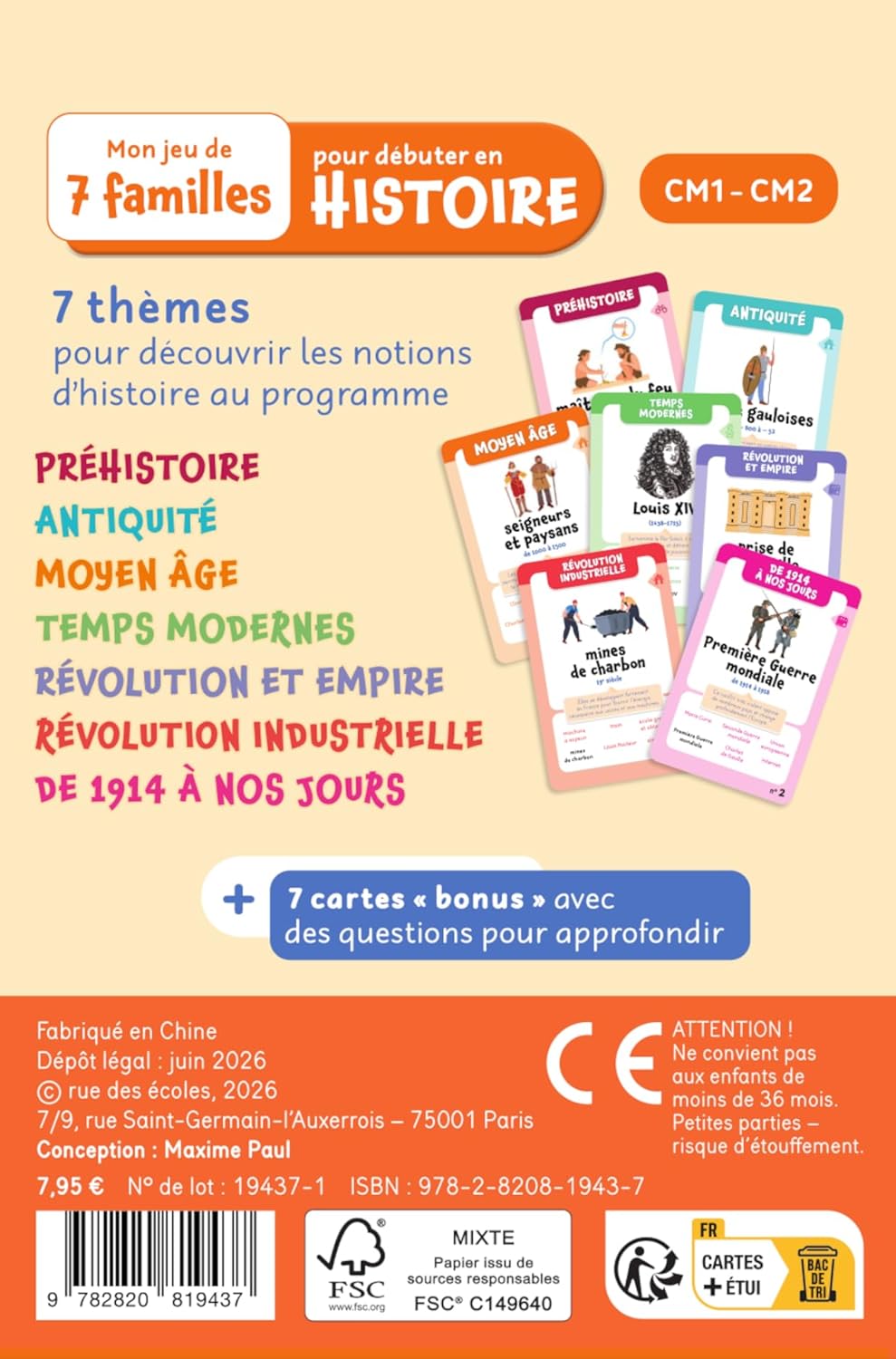 Mon jeu de 7 familles pour débuter en histoire - 6-7P