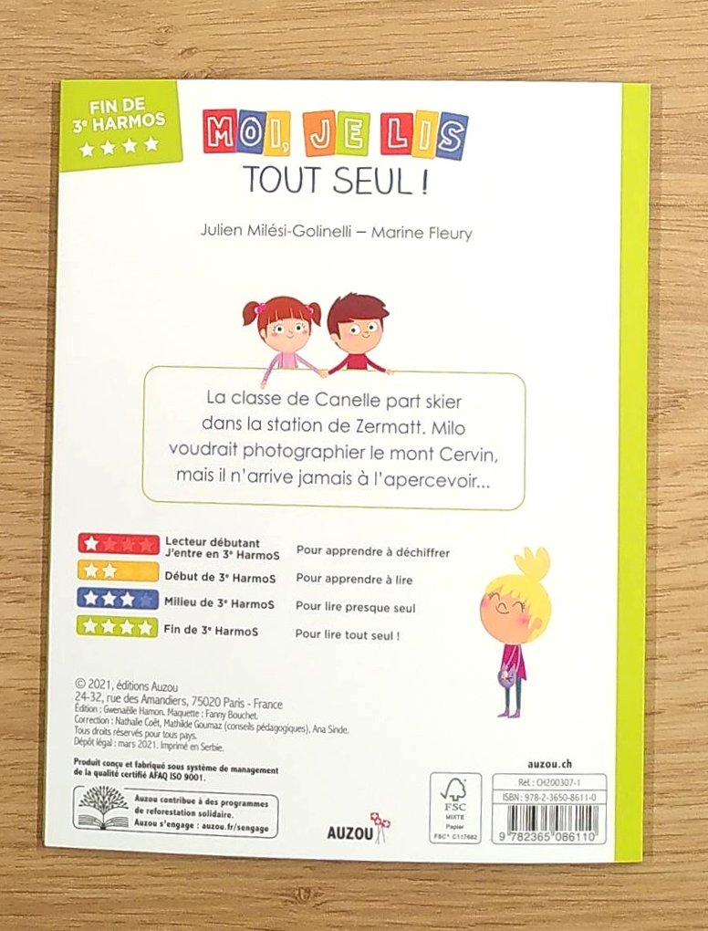 Moi, je lis tout seul en 3ème HarmoS: le camp de ski à Zermatt Livres La family shop