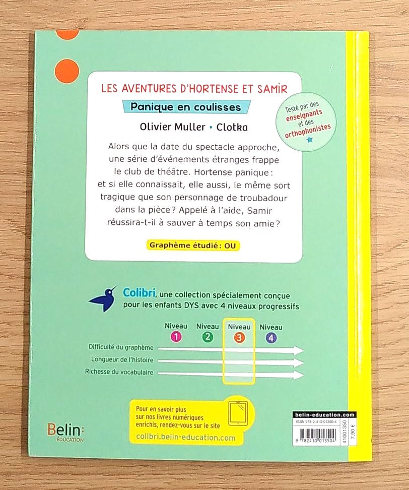 Panique en coulisses. Dyslexie N3 - 4-5P Dyslexie et concentration La family shop