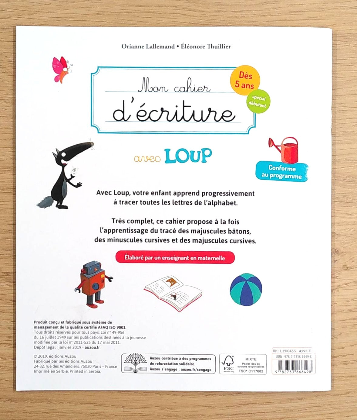 Mon cahier d'écriture avec Loup : 1P et 2P. Dès 5 ans Appuis scolaires La family shop
