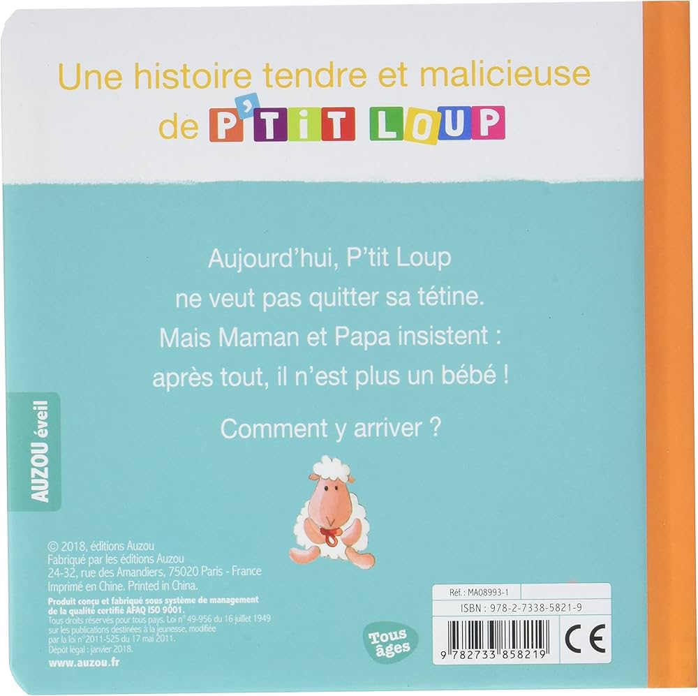 P'tit Loup n'a plus besoin de tétine Livres OLF