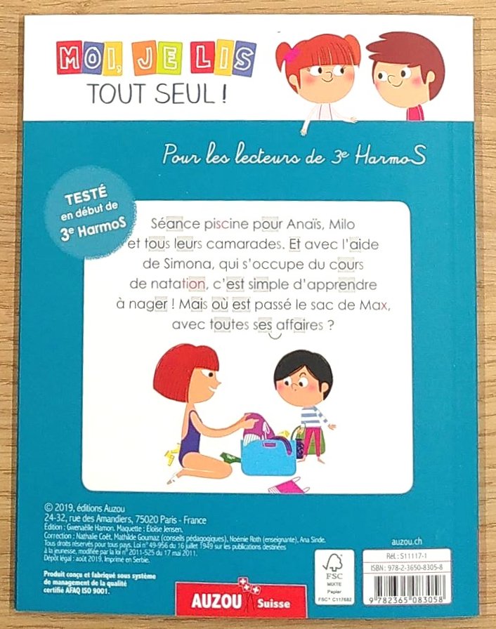 Moi je lis tout seul en début 3ème HarmoS: SOS costume de bain Livres La family shop
