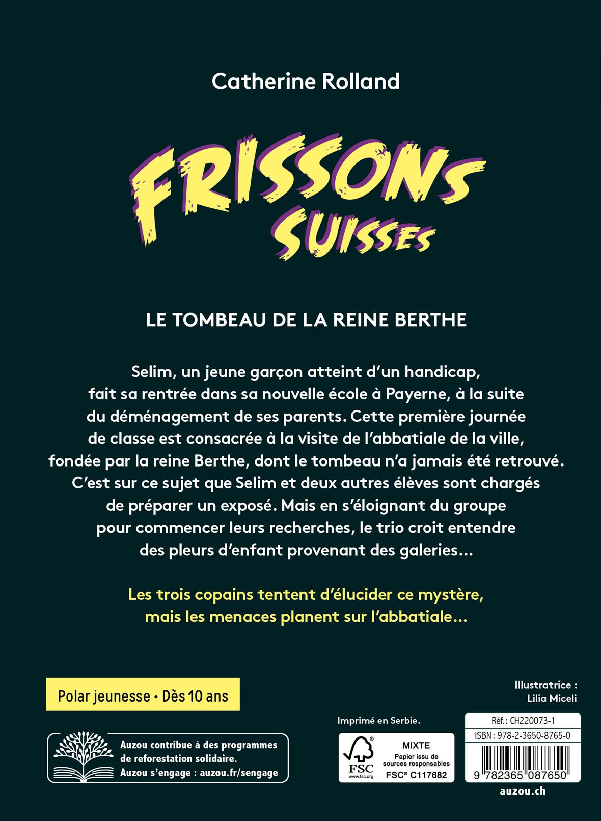 Le tombeau de la Reine Berthe - Frissons suisses - Polar pour ados - Dès 10 ans Livres La family shop