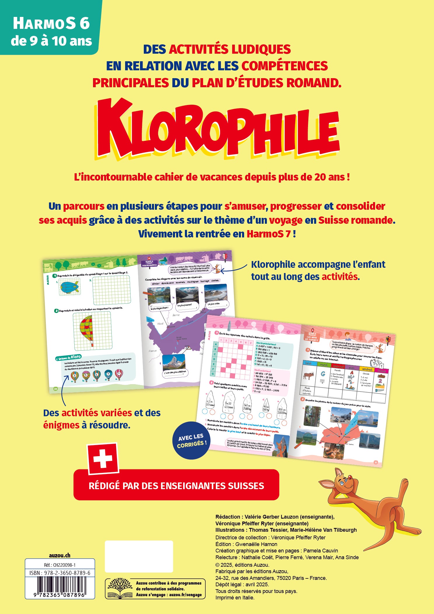 15 jours en vacances, Klorophile - Maths et Français - 6P. Cahiers de vacances OLF