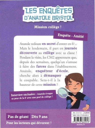 Les enquêtes d'Anatole Bristol T.9: Mission collège 7-8 et 9P Livres OLF