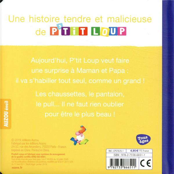 P'tit Loup s'habille tout seul - Dès 2 ans Livres OLF