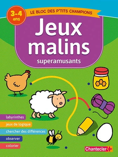 Jeux malins superamusants - 3-4 ans Cahiers de jeux La family shop