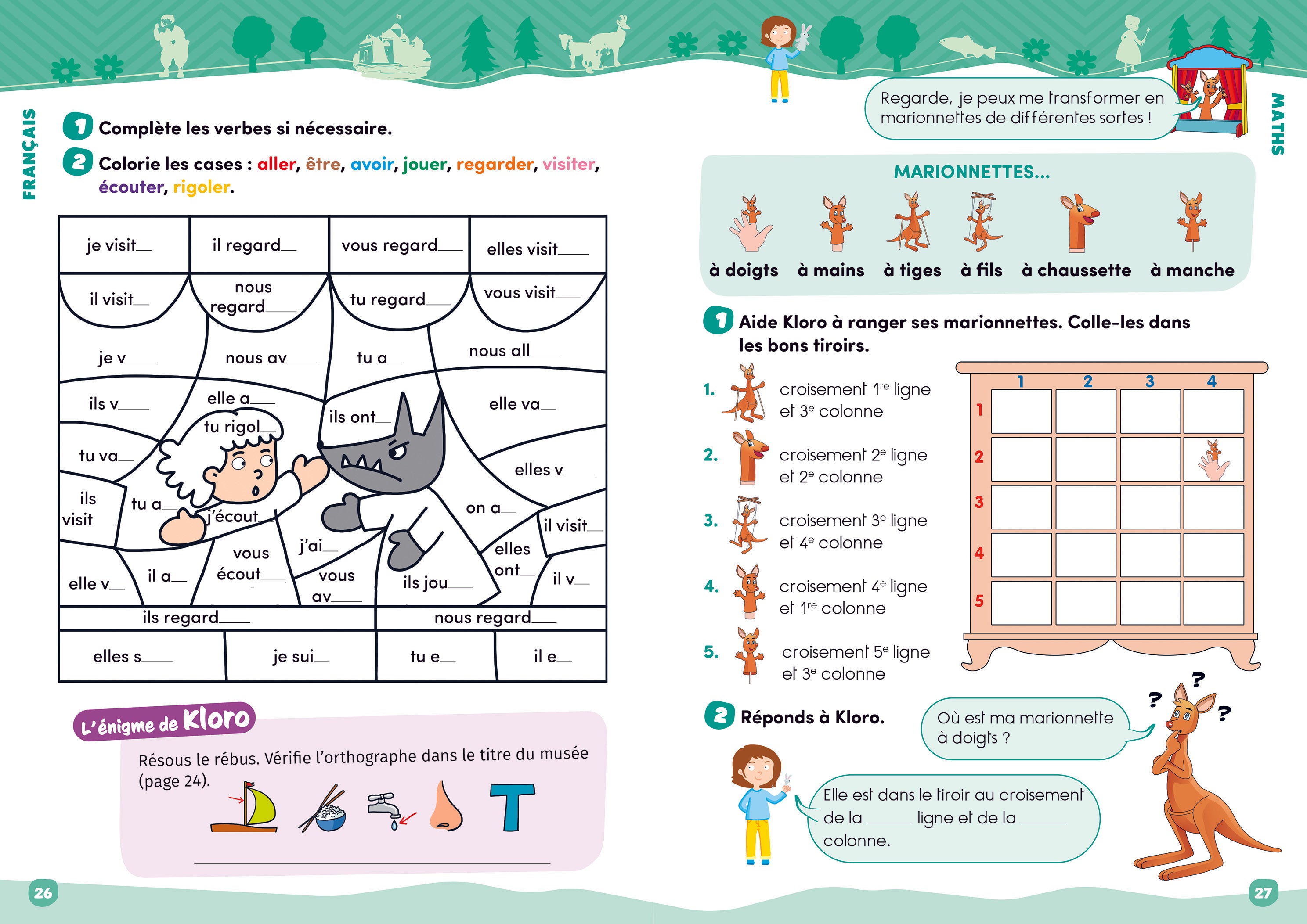15 jours en vacances, Klorophile - Maths et Français - 4ème. Cahiers de vacances OLF