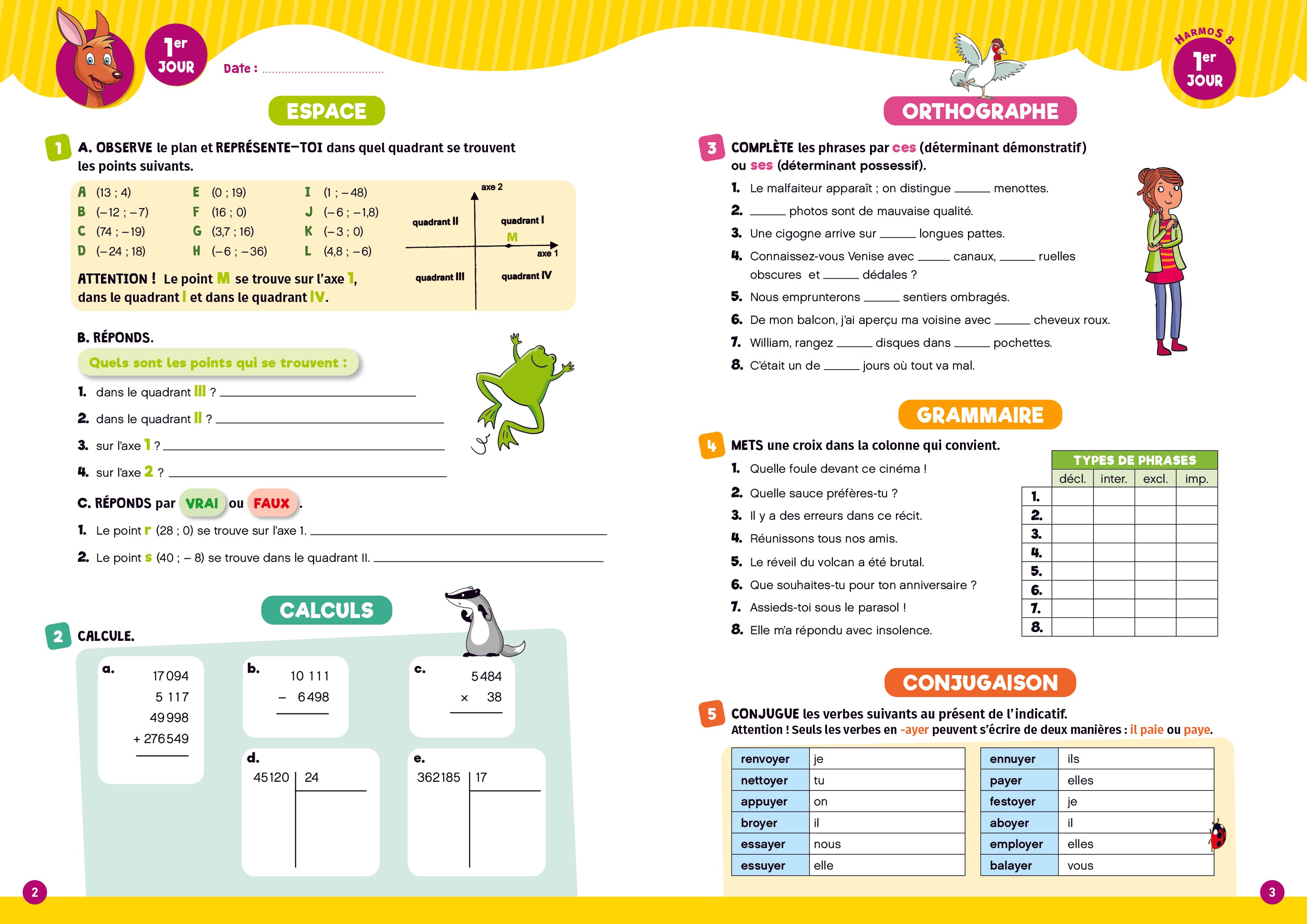 20 jours en vacances, Klorophile - Maths et Français - 8P. Cahiers de vacances OLF
