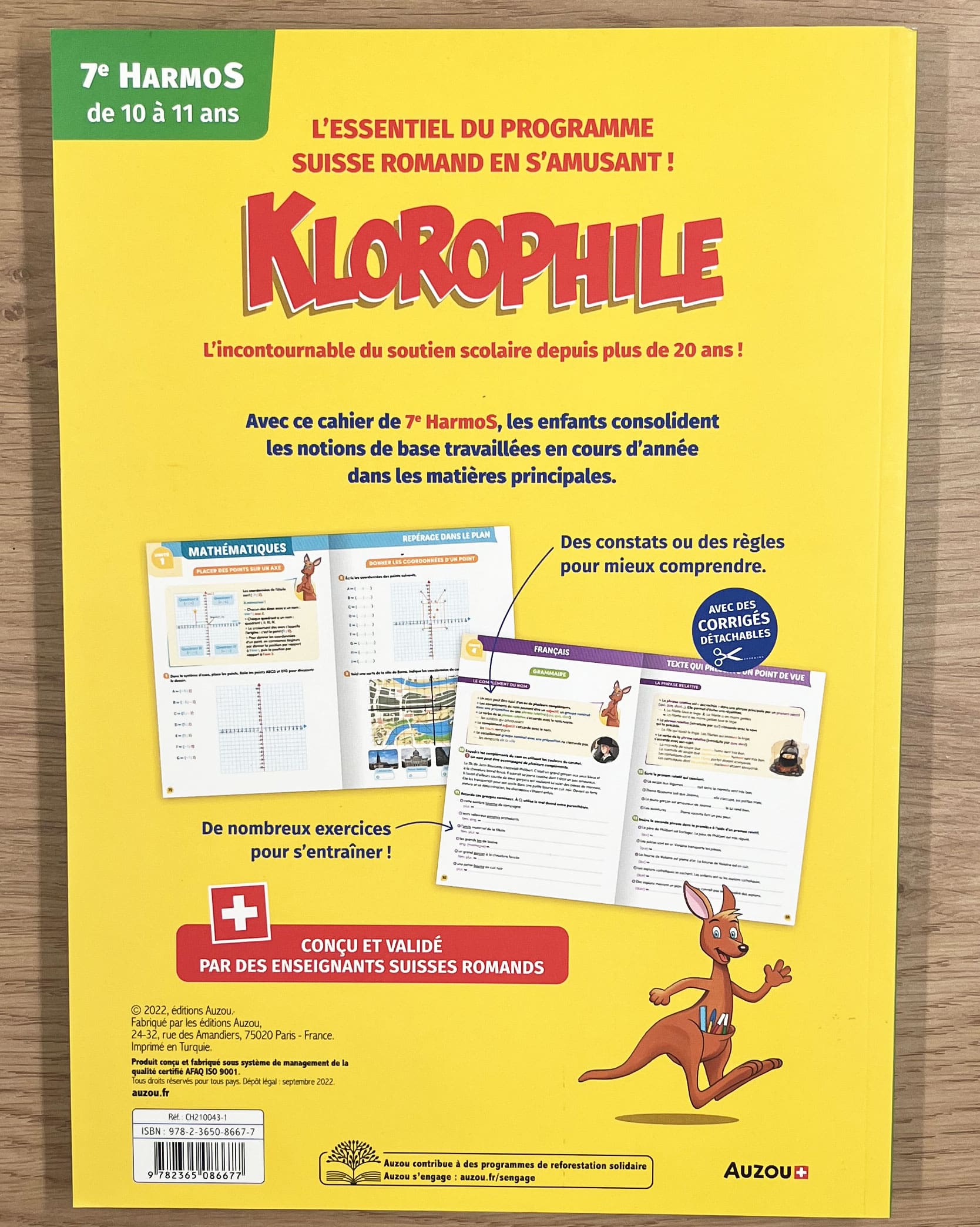 Mon année de 7P - Klorophile - Maths - Français - Allemand - Anglais - 7ème harmos Appuis scolaires OLF