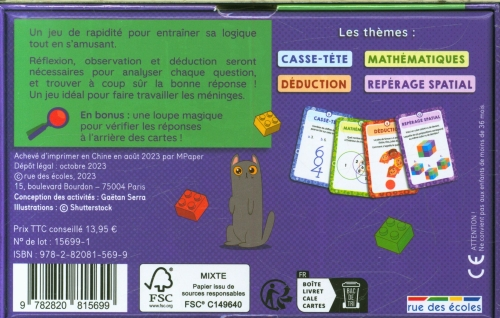 J'entraîne ma logique en jouant - dès 7 ans Jeux & loisirs créatifs La Family Shop