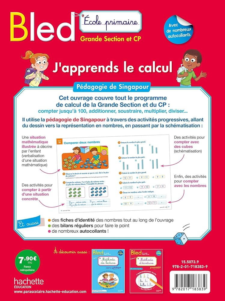 Maths. Méthode de Singapour - J'apprends le calcul - 1-2 et 3ème primaire Montessori & Steiner OLF