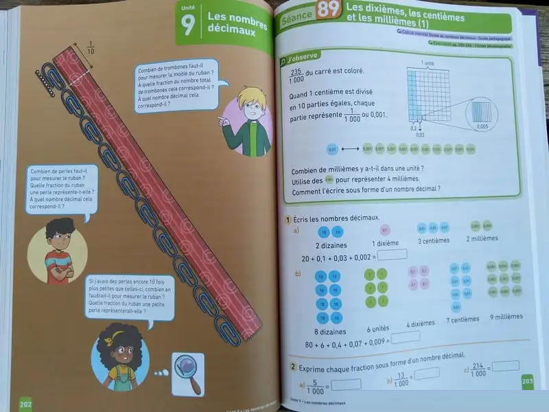 Maths. Exercices avec méthode de Singapour - 10 ans - 7ème harmos Montessori & Steiner servidis