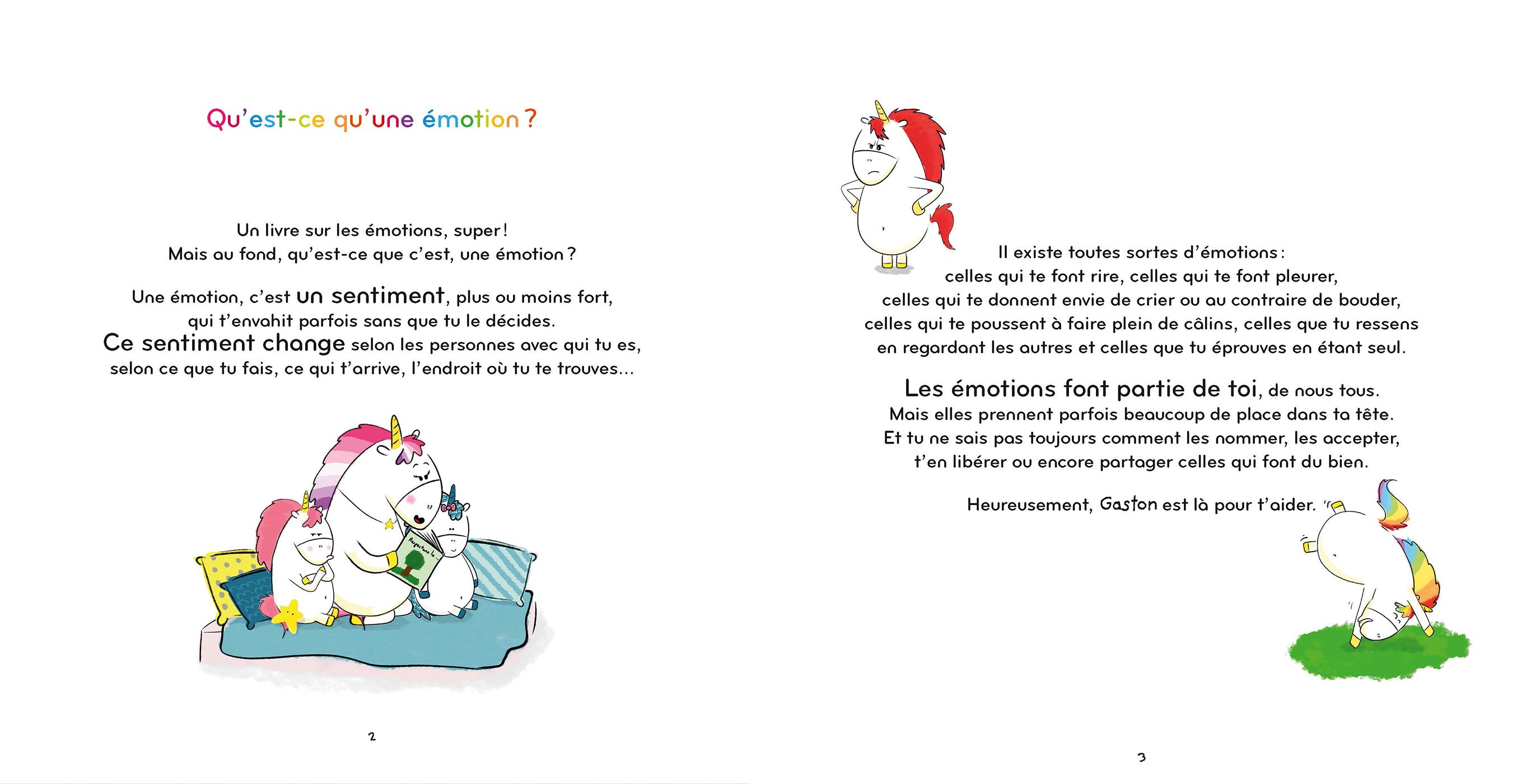 Mes émotions: Gaston la licorne - Livre tout carton émotions dès 2 ans Livres OLF