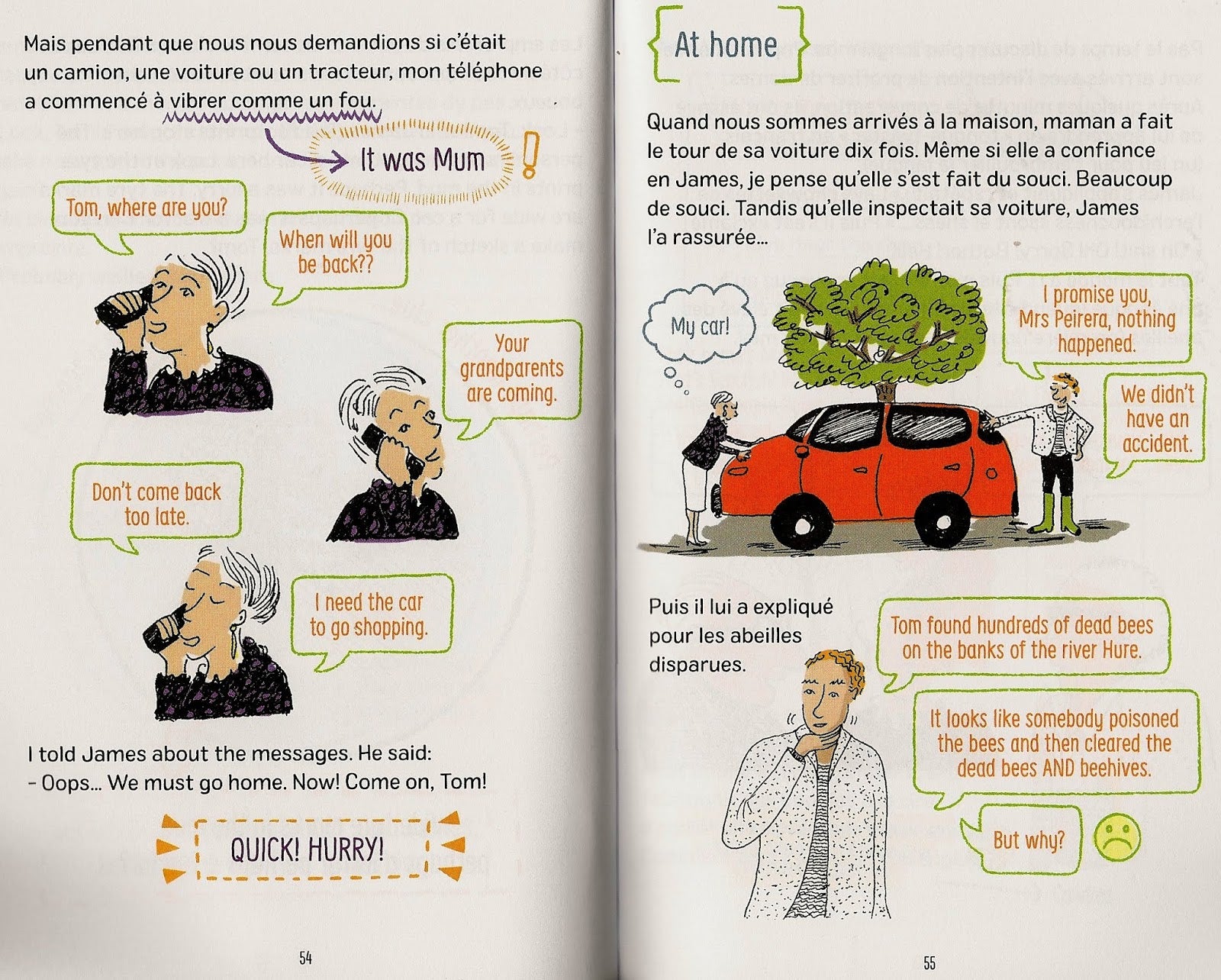 A1 - 7-8P - Mon aventure in green - Le journal de Tom. Texte en français, partiellement en anglais Livres OLF