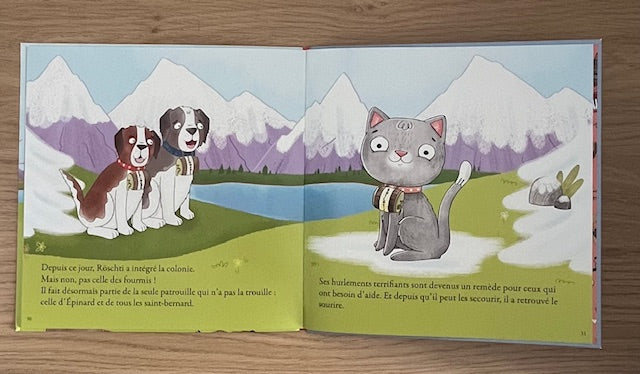 Röschti : le premier chat Saint-Bernard - Livre enfant sur l'entraide et la confiance en soi Livres OLF