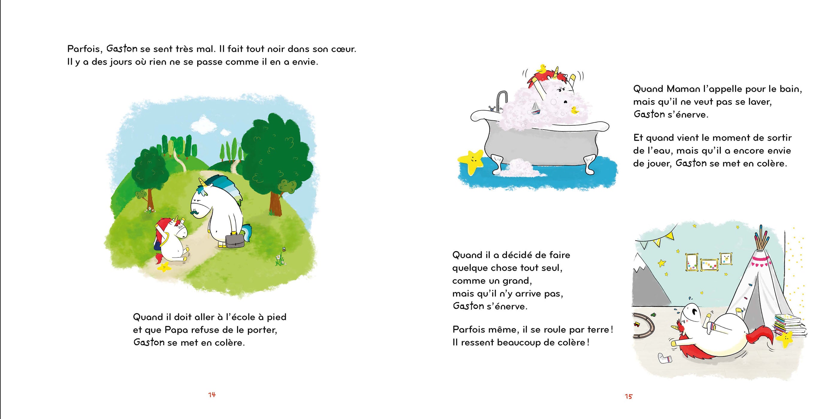 Mes émotions: Gaston la licorne - Livre tout carton émotions dès 2 ans Livres OLF