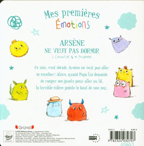 Mes premières émotions: Arsène ne veut pas dormir - Livre enfant colère Livres La family shop