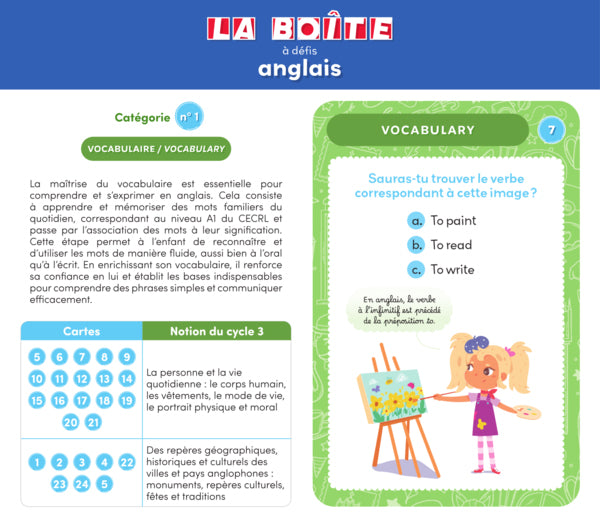 Défis Anglais - Jeu éducatif anglais - 6 et 7e harmos - 9-11 ans
