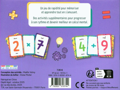 Calcul mental - Mes cartes à jouer - Jeu éducatif