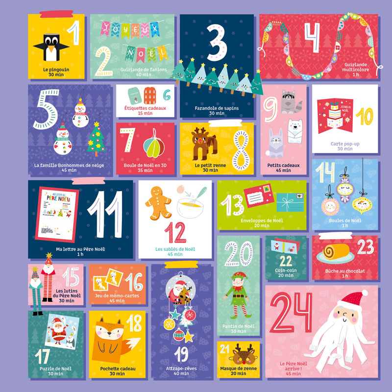 Mon calendrier de l'Avent : 24 activités amusantes pour attendre Noël Cahiers de jeux OLF