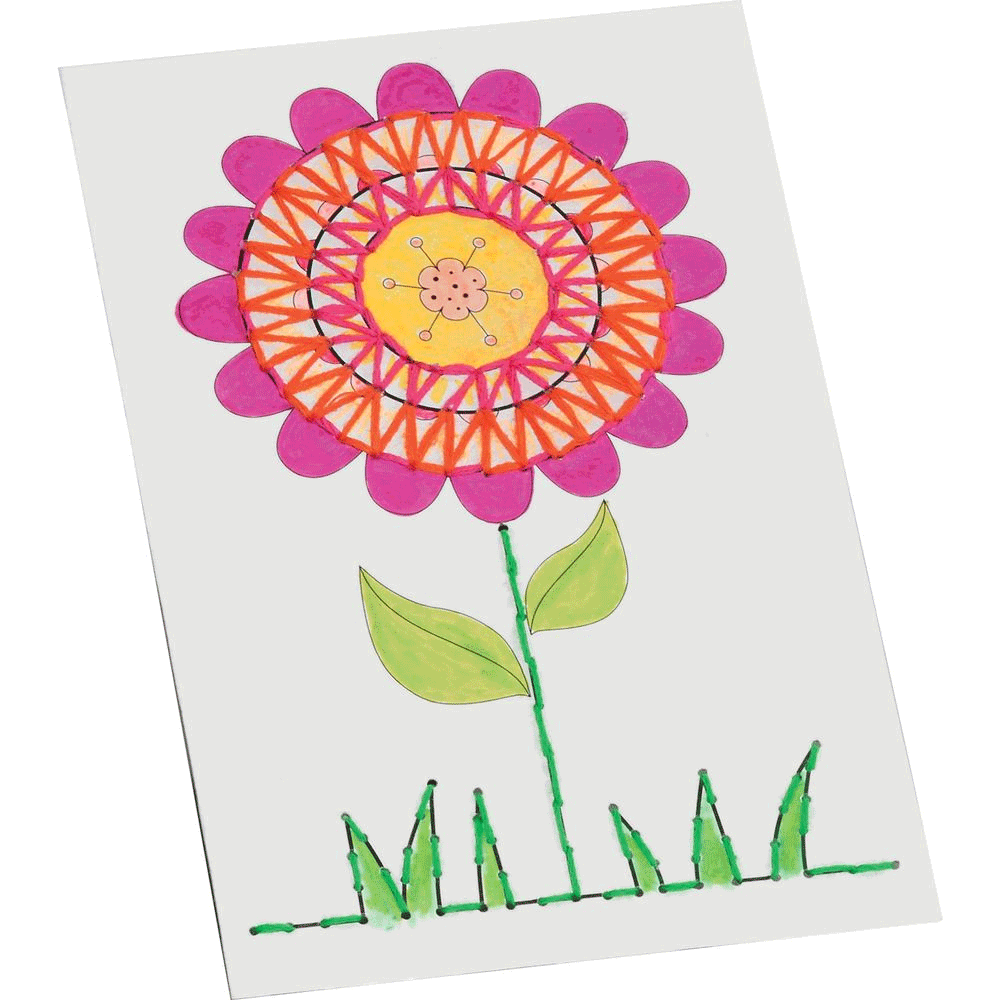 Cartes à broder à motif, en carton blanc - Enfant dès 4 ans Jeux & loisirs créatifs La family shop